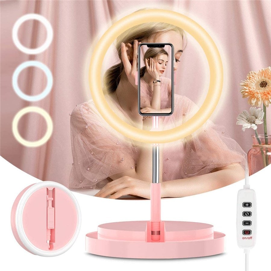 LEDリングライト 外径10インチ 自撮りライト3モード 51cm171cm 伸縮スタンド You