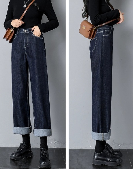 ボトムス デート モテアイテム ストレートパンツ ハイウエスト 綿 デニム 可愛い きれいめ 上品 おしゃれ かっこいい 可愛い ラブリー キュート ガーリー クール モード系 セクシー