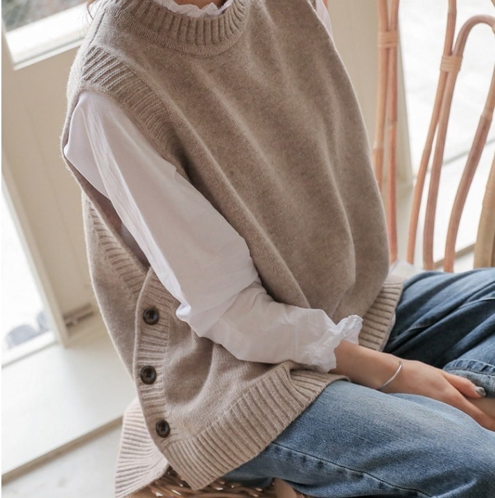 カジュアルニットセーター ノースリーブニットセーター ハイネックニットセーター プルオーバーセーター トップス ニットソー セーター プルオーバー ロング ロング丈 ノースリーブ Uネック ハイネック