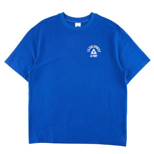 ルーズフィット ジャカード コットン デイリー 半袖Tシャツ QQ123LRS22 BLU