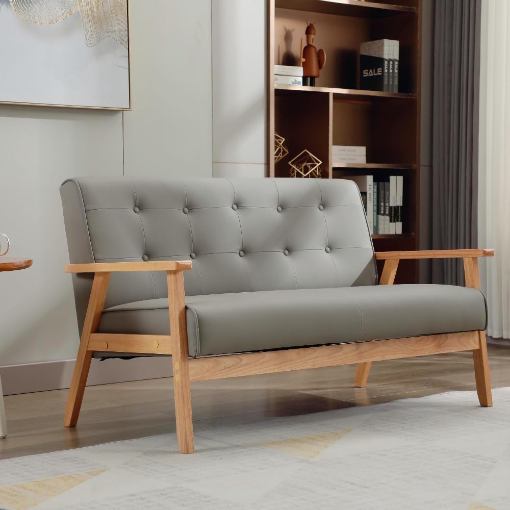 2人掛け ソファ コンパクト リビングルーム用 省スペース ダークブラウン 人工皮革 幅120cm スツール チェア リビングチェア リラックス インテリア