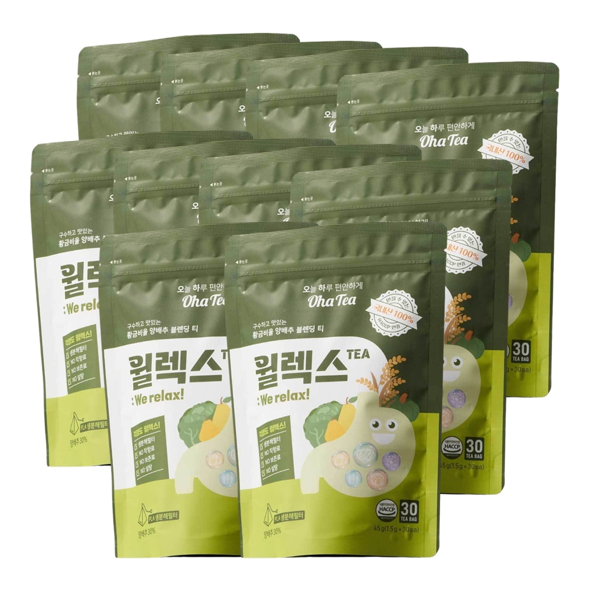 K-TEA プレミアム ウィレックス 胃に優しいお茶 胃を落ち着かせるお茶 胸焼け対策 キャベツ茶 胃の健康維持 生分解性フィルター 韓国産 10パック 300包入り
