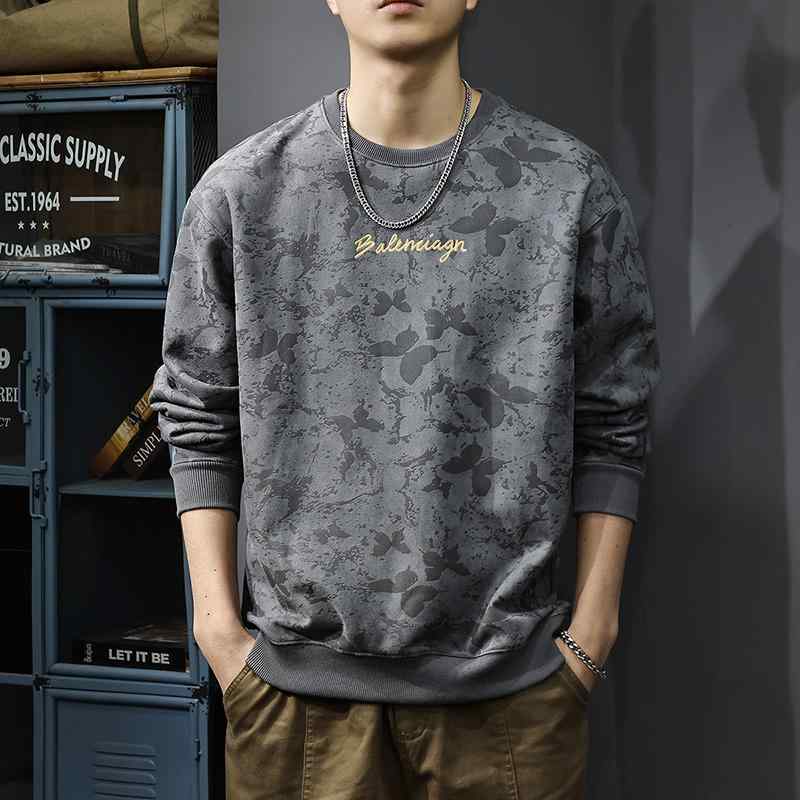 秋冬 コーデ メンズ 服 シンプル ファッション オシャレ 大人 かっこいい 大きいサイズ ストリート 紳士服 スエード ダーク スウェット シャツ アメリカン レトロ プルオーバー ジャケット ヘビ