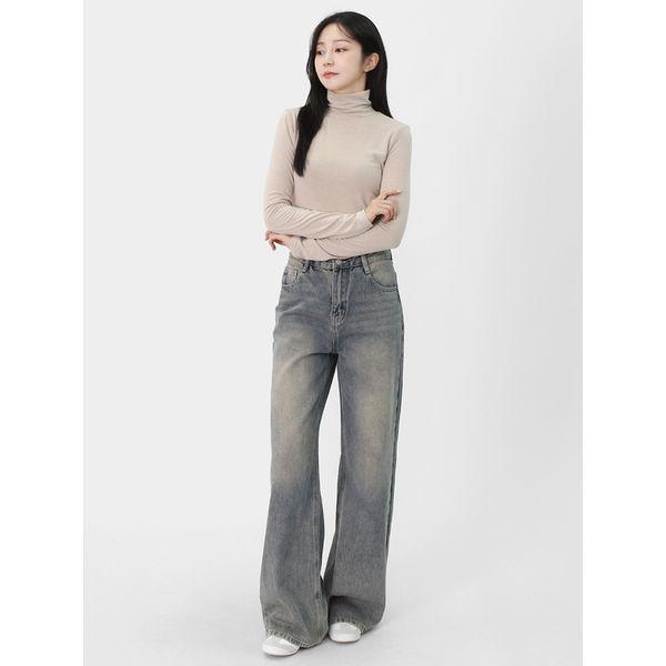 女性ルーズフィット ヴィンテージ ウォッシング ワイド デニム ジーンズ LNNP023_P409888254