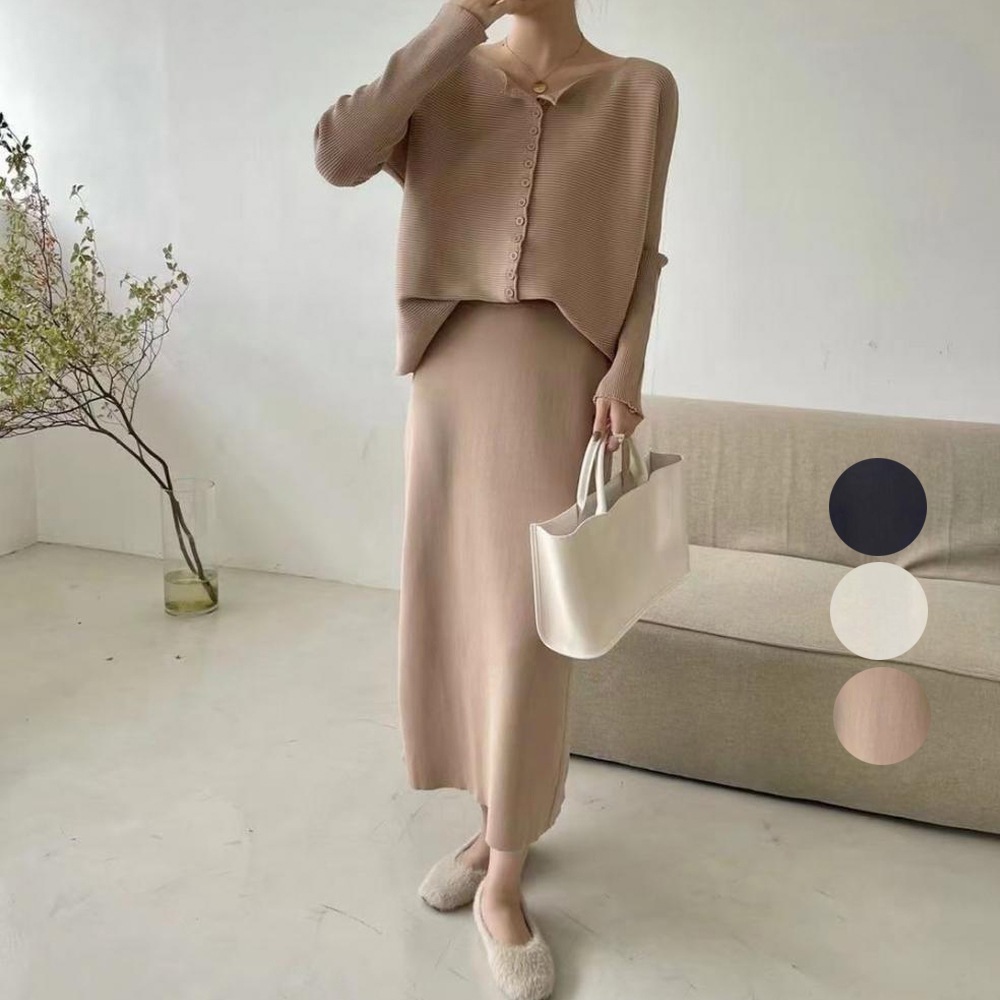 国内即納 セットアップニット スカート レディース