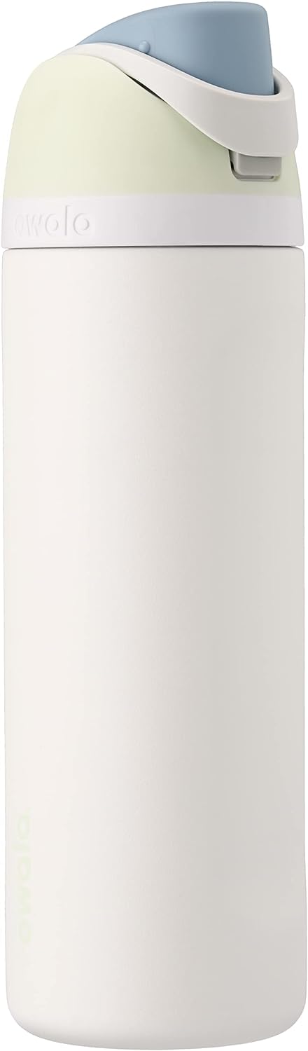 Owala FreeSip断熱ステンレススチール水筒スポーツと旅行用ストロー付きBPAフリー40オンスシャイマシュマロです