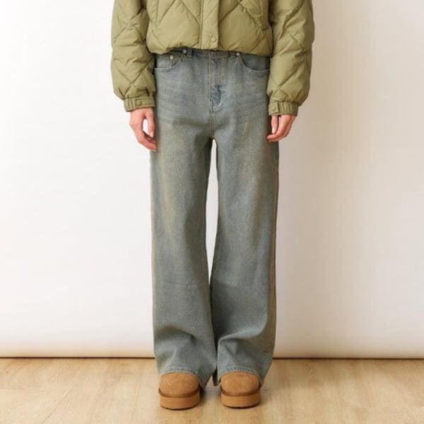 HC04 女性起毛ワイドウォッシングジーンズ 10490-155-801 (19755680)