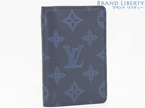 未使用ルイヴィトンモノグラムシャドウオーガナイザードゥポッシュカードケースパスケース名刺入れネイビーM80421