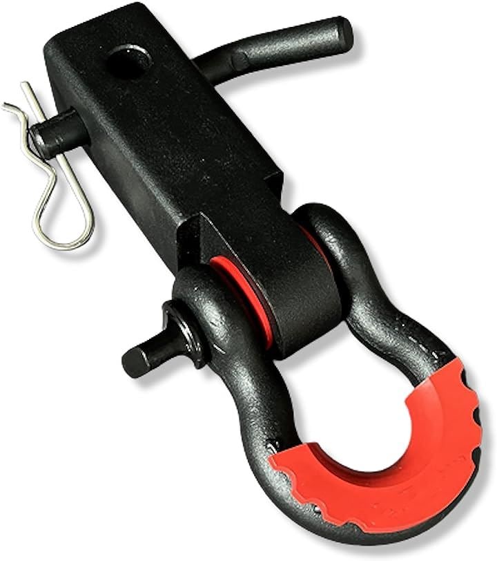 ヒッチメンバー ハイラックス ハイエース デリカ シャックル マウント 牽引 フック 汎用( ブラック)