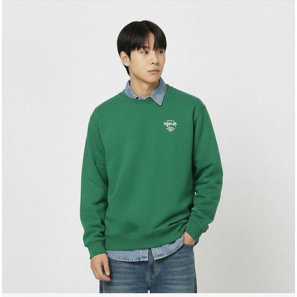 [モダインチョン]10560-031-202-07 ダブルフェイス グラフィティ レタリング スウェットシャツ_グリーン_IC