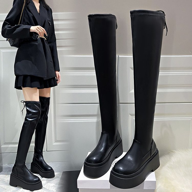 ジョッキーブーツ ニーハイブーツ 厚底 ロングブーツ レディース 膝丈 レディース ブーツ 靴 美脚 9CM ローヒール 太ヒール カジュアル シンプル ブーツ 痛くない ゆったり スムース