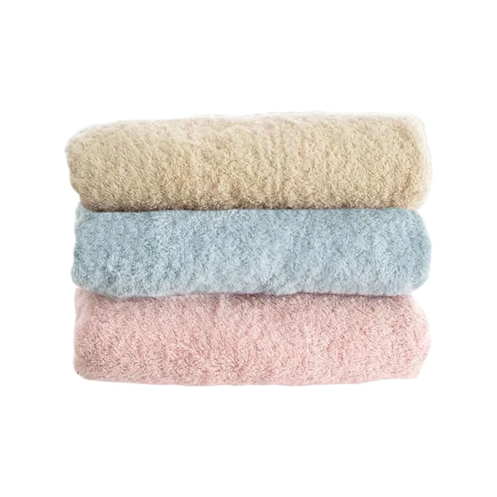 洗濯脱水するだけですぐ乾くバスタオル2 ベージュ&ライトブルー&ライトピンク3枚セット (ベージュ・ライトブルー・ライトピンク バスタオル) スイッチパイル マイクロファイバー 高吸水素材使用 超吸