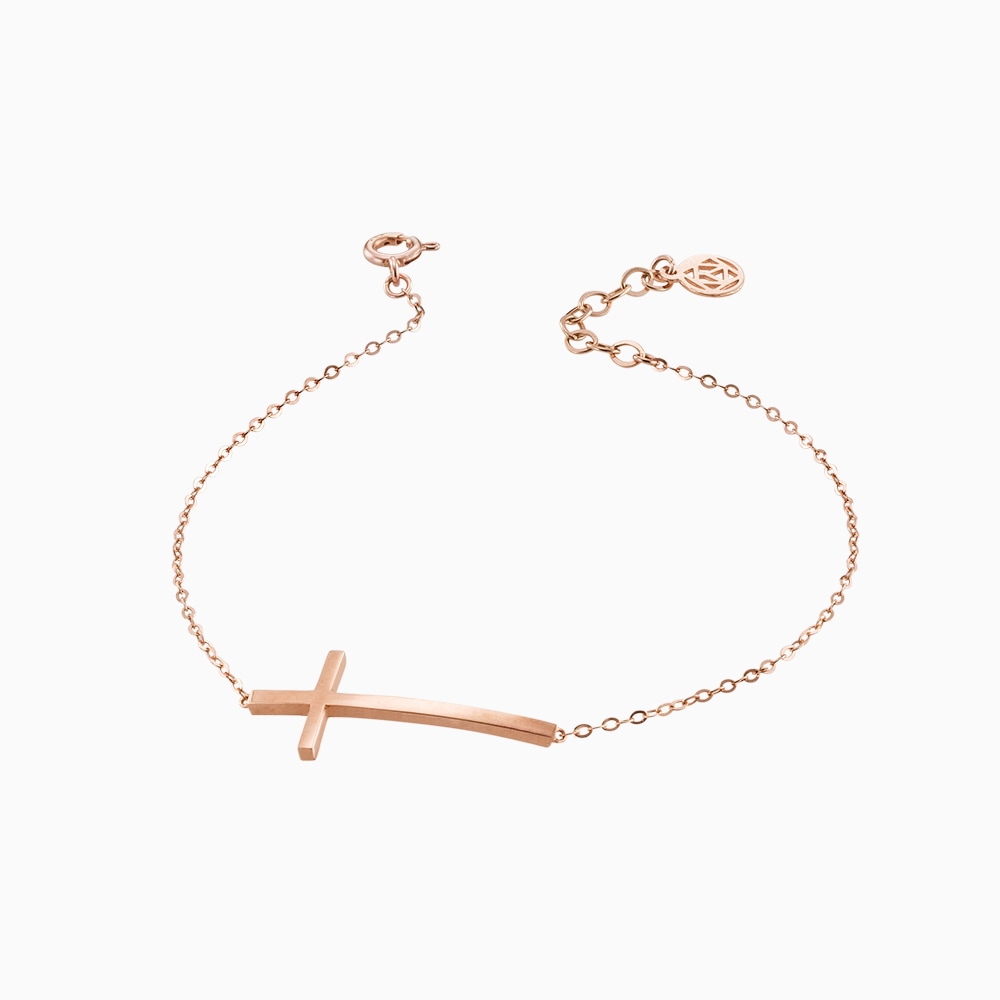 14K 18K カーブクロスブレスレット