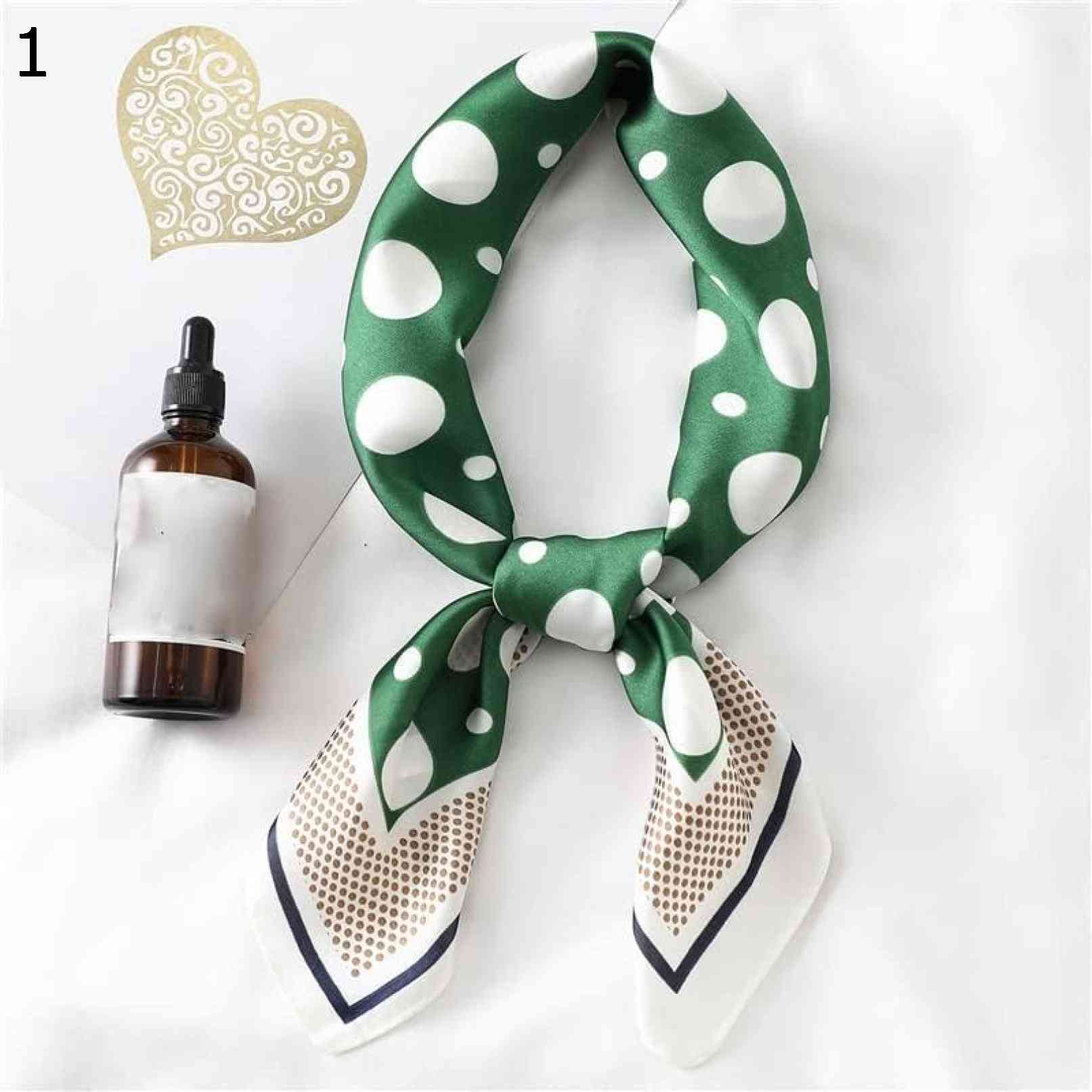 【20%OFFクーポン～】ドット柄 スカーフ バッグ小物 ハンカチ サテン レディース スクエアスカーフ レディース ラップ ヘッドスカーフ ショール スカーフ (Color : Size 70x70