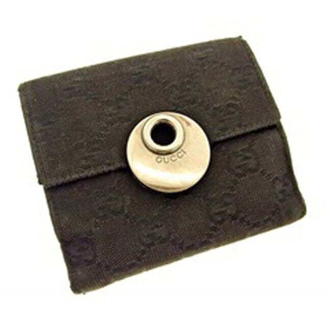 Wホック財布 GG柄 ブラック 中古