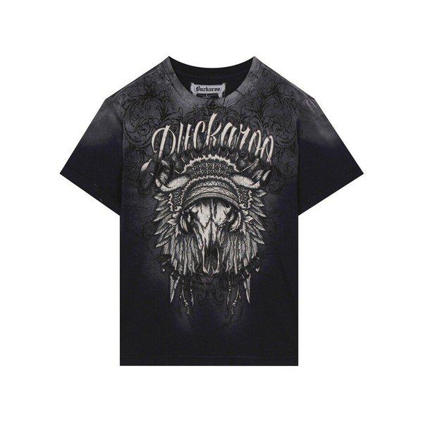 PREMIUM ヴィンテージ スカルアップリケ 半袖Tシャツ 252TS392-19_IC