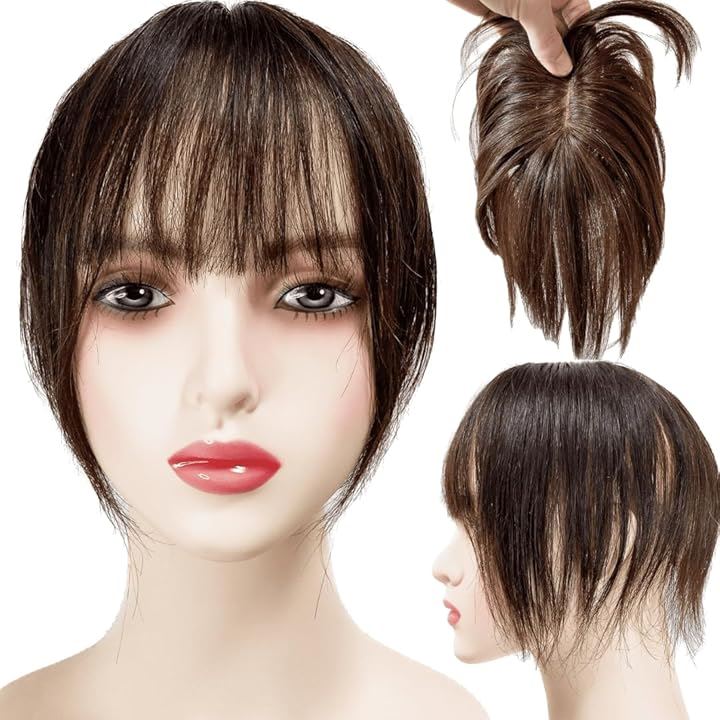 部分ウィッグ 人毛100% ヘアピース トップピース トップカバー 白髪カバー 前髪ウィッグ 自然 部分カツラ 医療用 浮かない かつら 女性 つむじ(ナチュラルブラウン, 20cm)