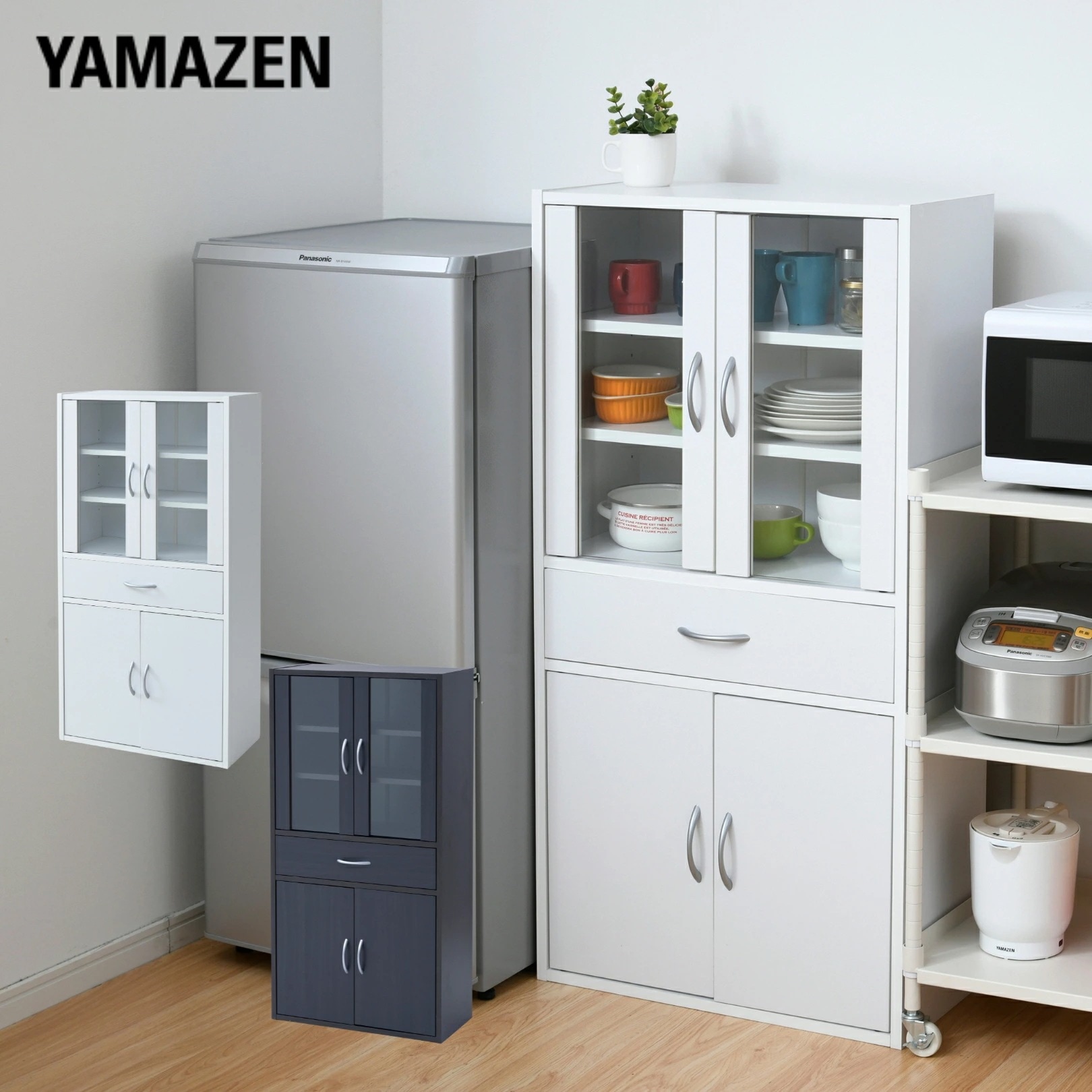 食器棚 コンパクト幅60 奥行29 高さ120cm カップボード 飾り棚 棚 扉付き ガラス戸 ミニ食器棚 食器収納 おしゃれ一人暮らし 一人暮らし部屋 一人暮らしインテリア 同棲 同棲準備