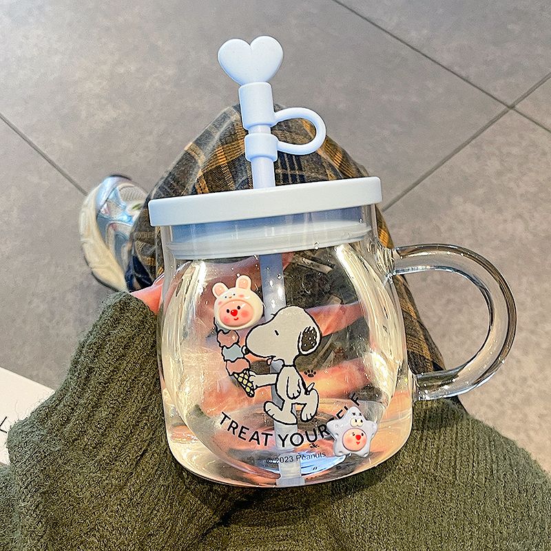 スヌーピー大容量女子2024新型コップグラス耐高温ストローコップ高颜値寮用 5,198円
