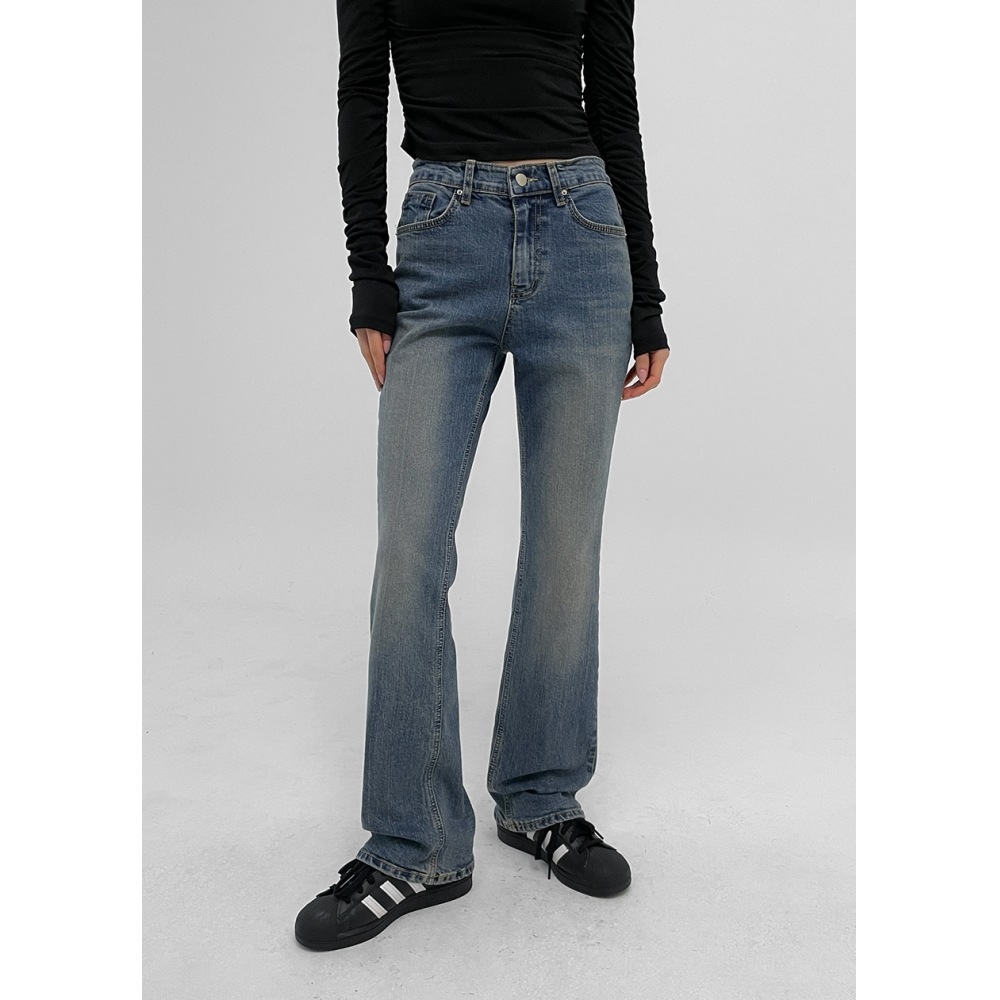 ブラックアップ [B-デニム] ビンテージスリムブーツ-カット 020