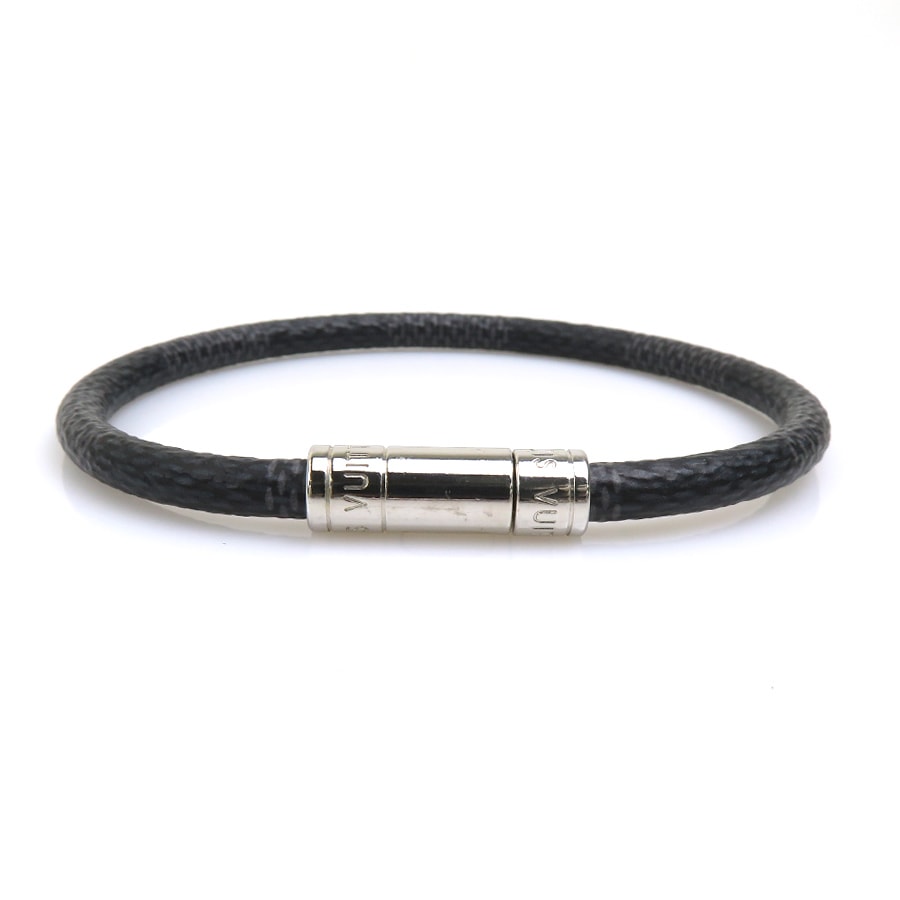ルイ ヴィトン LOUIS VUITTON ブレスレット ブラスレ キープイット ダミエグラフィットキャンバス/メタル ダークグレー/シルバー メンズ M65111 e61697k