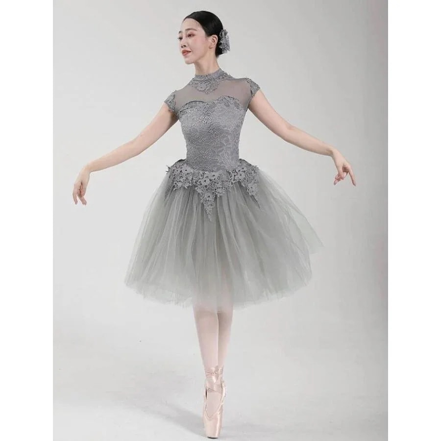 バレエ ドレス レオタード ワンピース チュチュスカート 女性 大人 バレエ ダンス 衣装 ドレス 膝丈 ミモレ丈 モダンドレス ダンサー 練習着 レッスンウェア 専