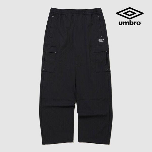 綿タッチナイロンカーゴストレートパンツ UR123CPT25 BLK