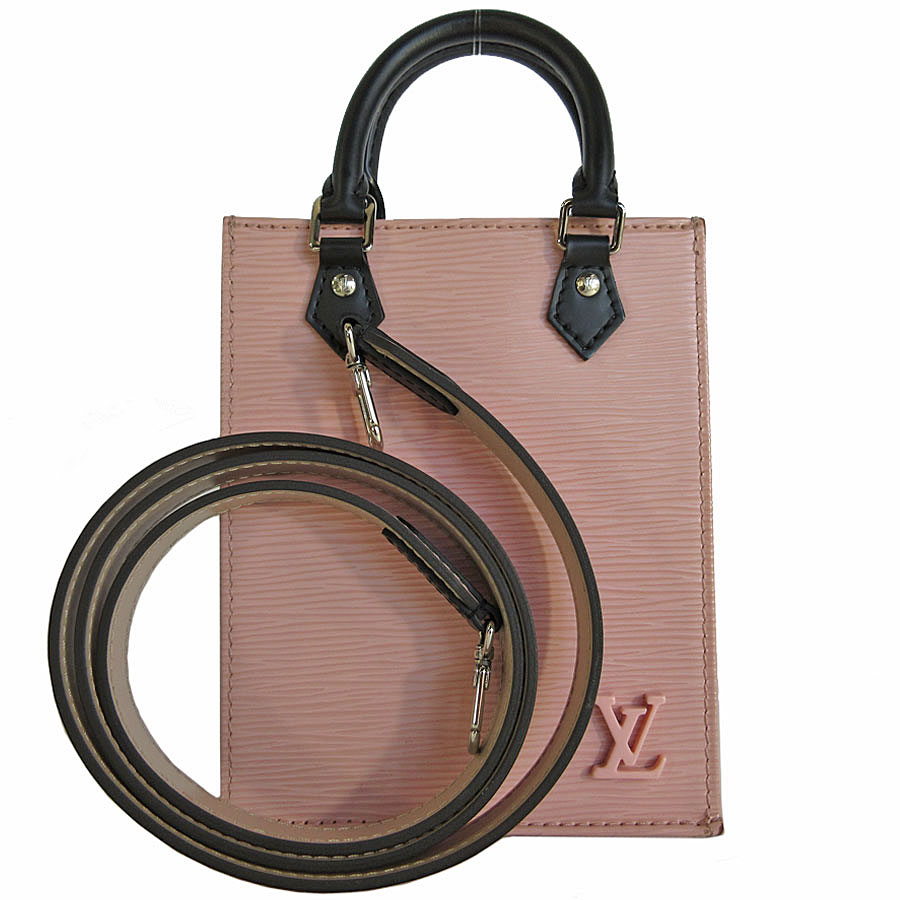 ルイ ヴィトン LOUIS VUITTON 斜め掛けショルダーバッグ ハンドバッグ エピ プティット サック プラ エピレザー ライトピンク/ブラック シルバー レディース M69575 s0008a