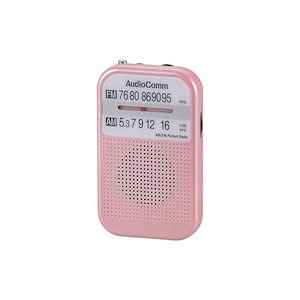 【即日発送】オーム電機 AudioComm AM/FMポケットラジオ ピンクRAD-P132N-P 03-5523