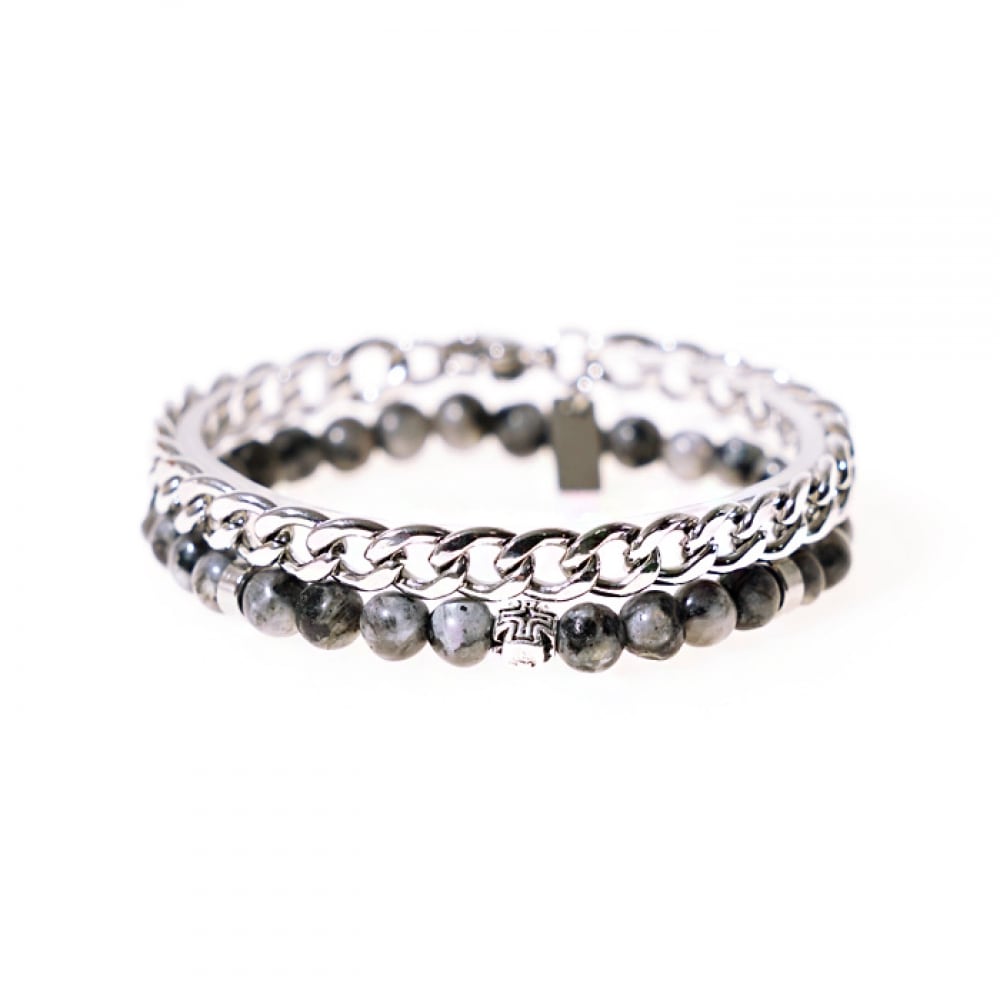 JBANS クラシックフラットラウンド 7517 スリムジェイド 525 ブレスレットセット (C1901-SE090SV)