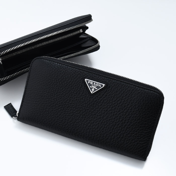 長財布 ウォレット ヴィッテロダイノレザー 財布 2ML317 2E54 メンズ ブラック ファスナー開閉 ロゴ ギフト