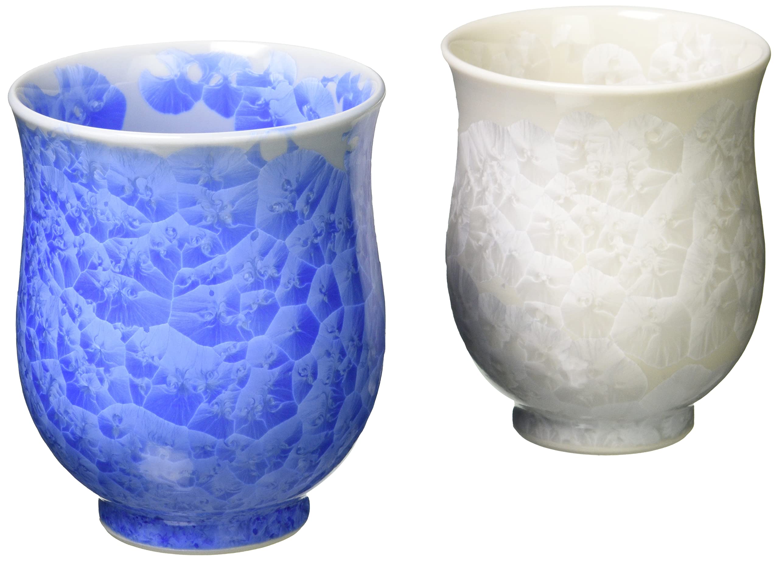 アイトー(Aito) 京焼 清水焼 陶あん窯 湯呑 組湯呑 花結晶 (青・白) KTA169