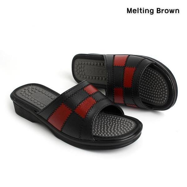 女性用デイリー指圧スリッパ ミドルヒール 2色