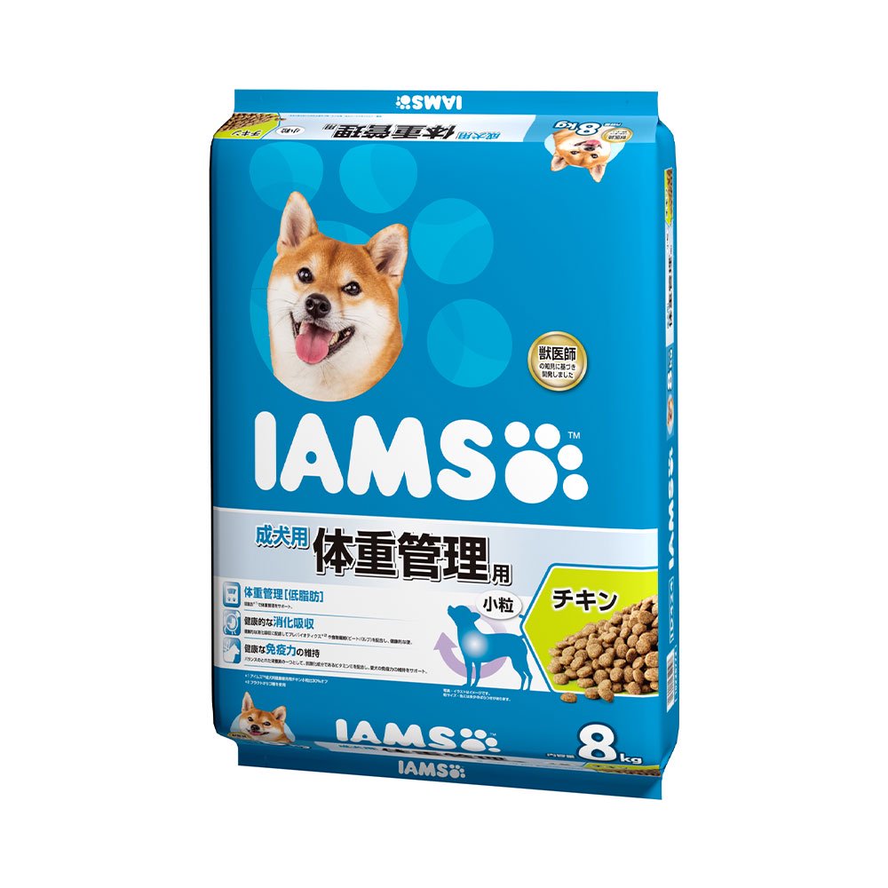 ドッグフード　成犬用　体重管理用　チキン　８ｋｇ　正規品　ＩＡＭＳ　成犬用　お一人様２点限り　ＣＲＣ45―05―40―01―40