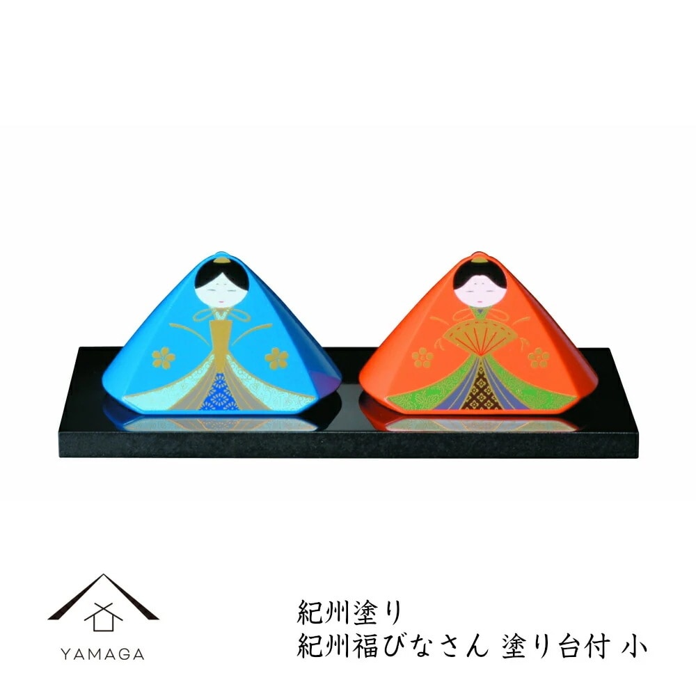 福びなさん（小） 塗り敷板付5cm3cmの福びなさんです/お雛様/正月/花見/漆器/日本製/通販/日本人形/人形/置物23-74-6a