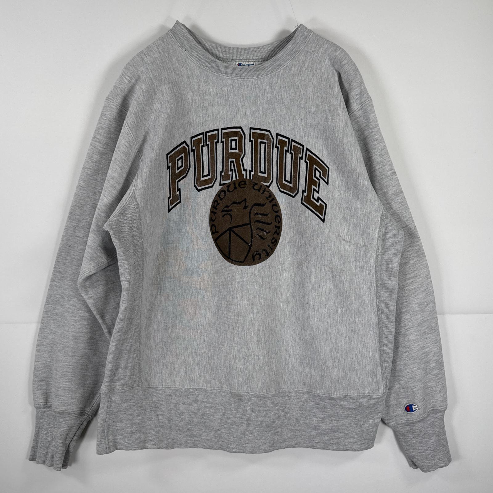 古着 80s/80年代 ヴィンテージ USA製 長袖 スウェット リバースウィーブ プリント トリコタグ USA製 L グレー メンズ