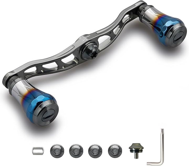 ベイト リール ハンドル 航空アルミ製 シマノ ダイワ アブガルシア 通用 ベイトリール Aurora 0121(V2.0 - 105mm - ダークグレー)