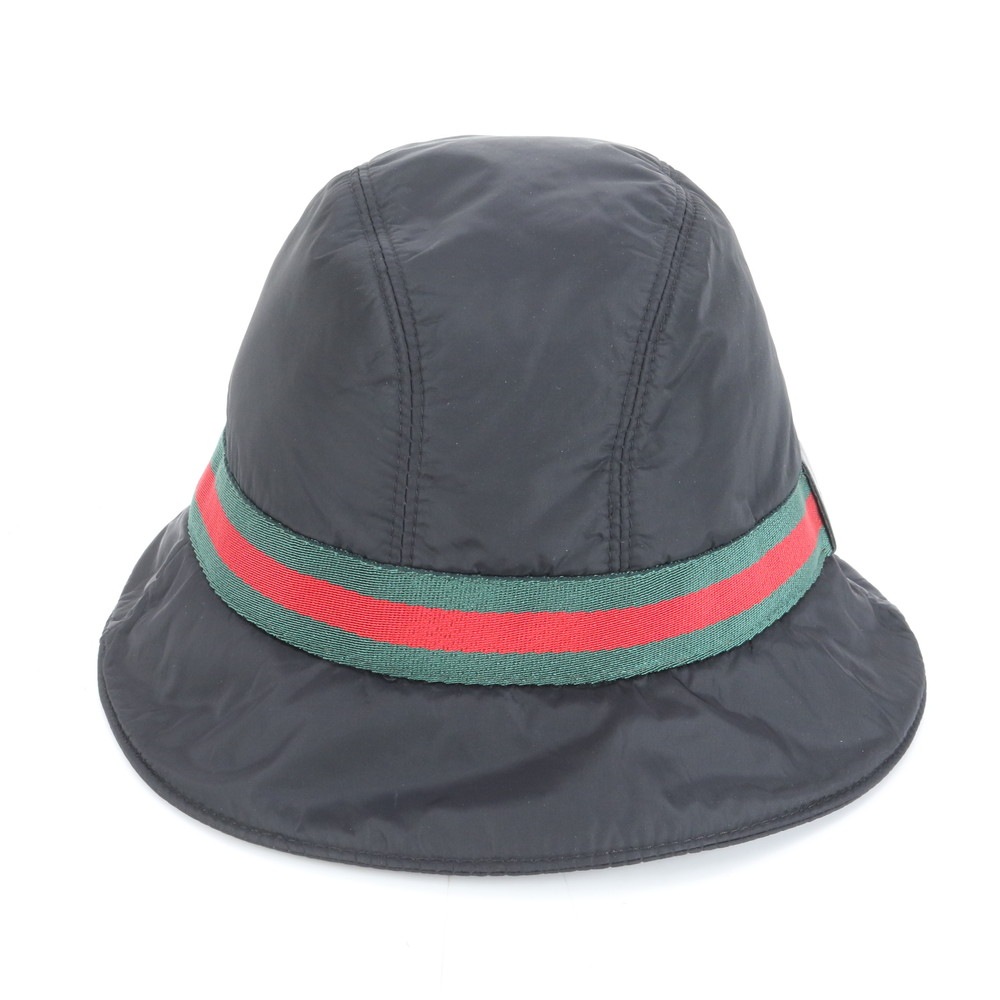 極美品 シェリー ライン GG バケット バケハ ブラック 黒 ファッション ハット メンズ RRE DI18-10 中古