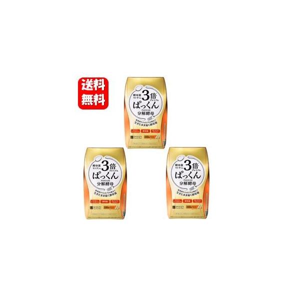 【送料無料】3倍ぱっくん分解酵母プレミアム（100粒入）３箱セット！！人気の３倍ぱっくん分解酵母のお買い得パック ダイエット