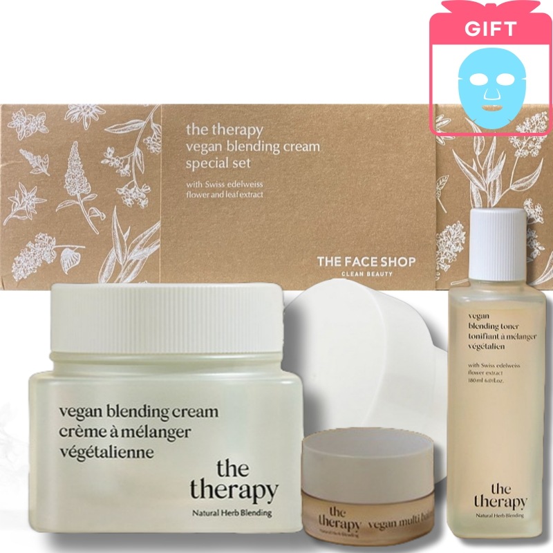 [企画]ザセラピーヴィーガンブレンディングクリーム60ml+10ml/リフィル60ml/トナー32ml/韓国コスメ化粧水セット