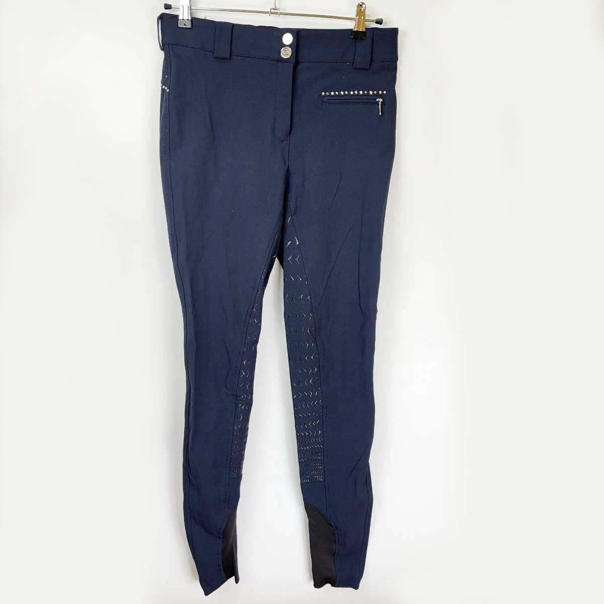 【中古】エクイライン EQUILINE キュロット FULL GRIP フルグリップ 44 ネイビー レディース 乗馬 馬術