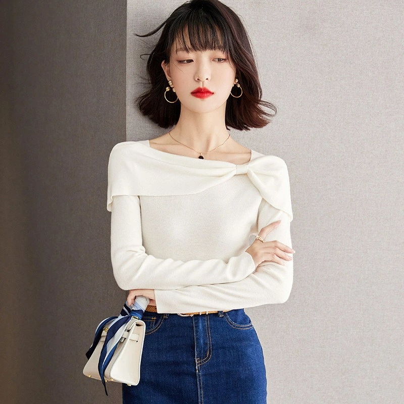 トップス ニット セーター トップス 春 秋 レディース リブニット スクエアネック インナー カットソー 長袖リブ きれいめ 冬 セーター おしゃれ かわいい 細見え スリム 鎖骨見せ かわいい カ