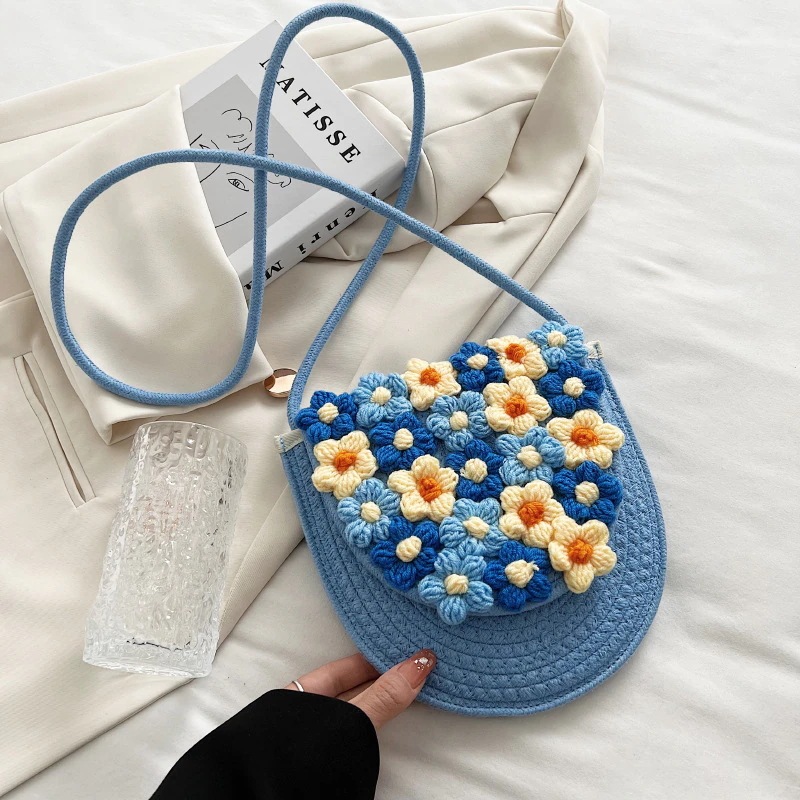 【20点セット】メガ割ショルダーバッグ マイエコバッグ探し 綿糸で編まれたバッグ レディースショルダー斜め掛けバッグ 休日 かわいい 海辺 ビーチバッグ