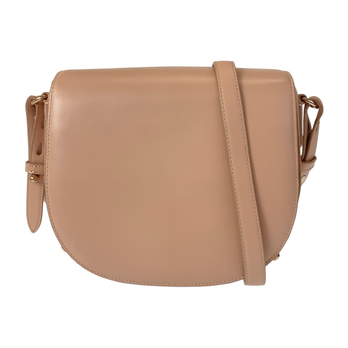 美品 ピンク ゴールド金具 レザー 斜め掛け ショルダーバッグ ポシェット レディース 408841