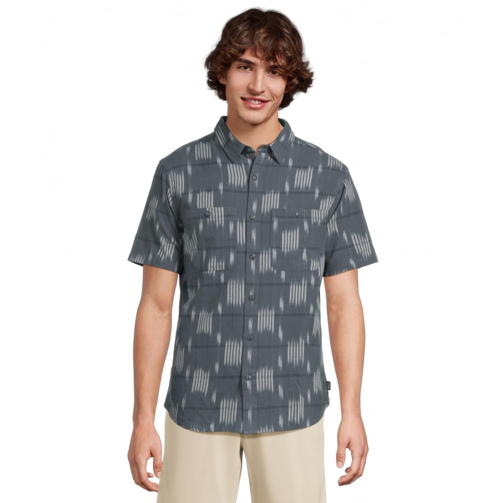 Mountain Hardwear Grove Hide Out ショートスリーブシャツ Moon Blue Ikat Jacquard