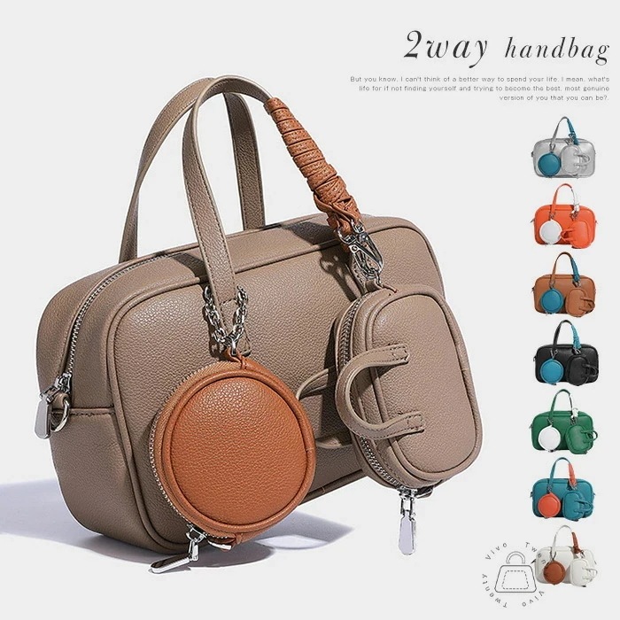 【急速出荷!】ハンドバッグ レディース 小さめ 2way ショルダーバッグ 斜めがけ ミニバッグ 大人 大人 手提げ 斜め掛け ミニショルダーバッグ ボストンバッグ ポーチ付き コインケース 可愛い 4,771円