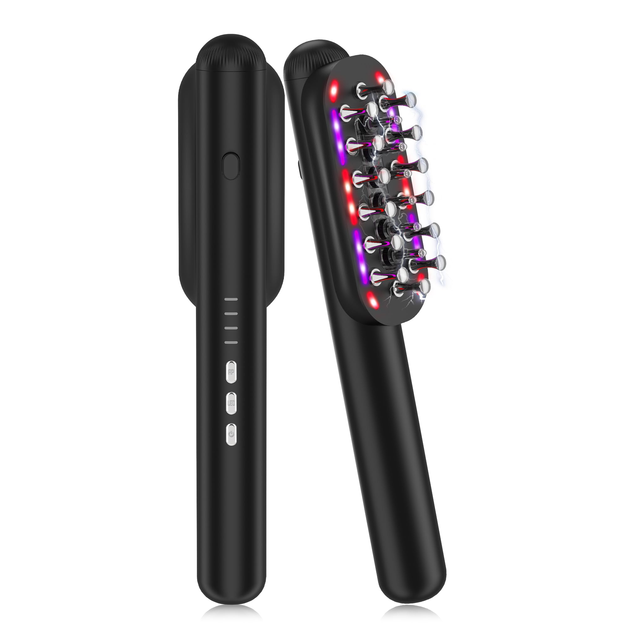 電気ブラシ ems ブラシ 電動頭皮ブラシ ems RF EP 微電流 乾湿両用 LED機能付き 4つのモード Type-C充電式 コードレス プレゼント 日本語の説明書付き 36559