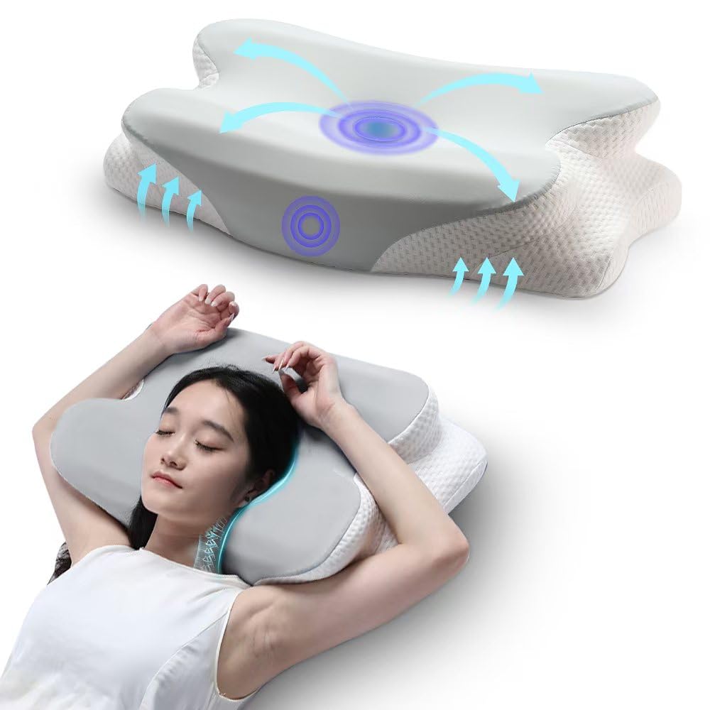 anlevy 枕 首が痛くならない 人気 まくら 複数の睡眠エリア 人間工学 高め 低め pillow 枕 低反発 安眠枕 横向き寝 枕 快眠枕 2つの高さオプション 高齢者サラリーマン学生に適し