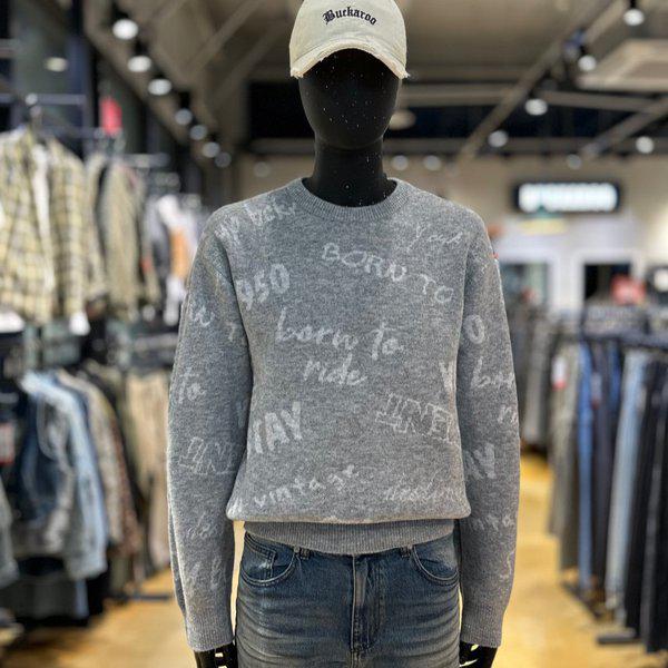 男性ジャカードニットプルオーバーBKRB24WKC310P-DG