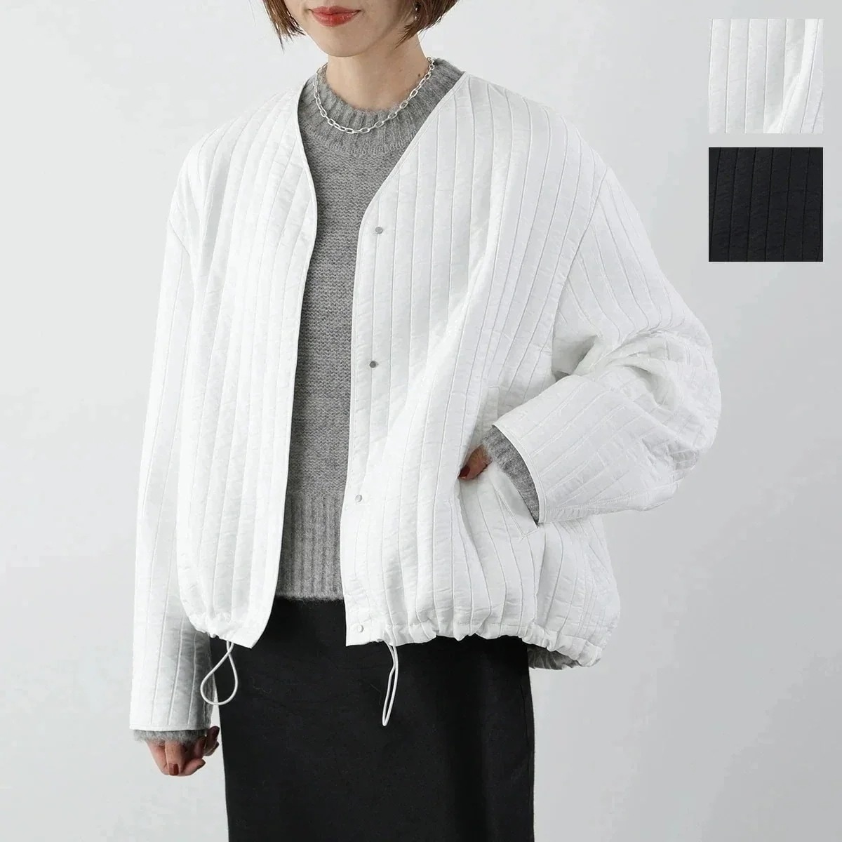 IHATOV イーハトーブ ブルゾン Quilted Jacquard Blouson IH05-6A-91916 レディース ジャケット キルティング ショー